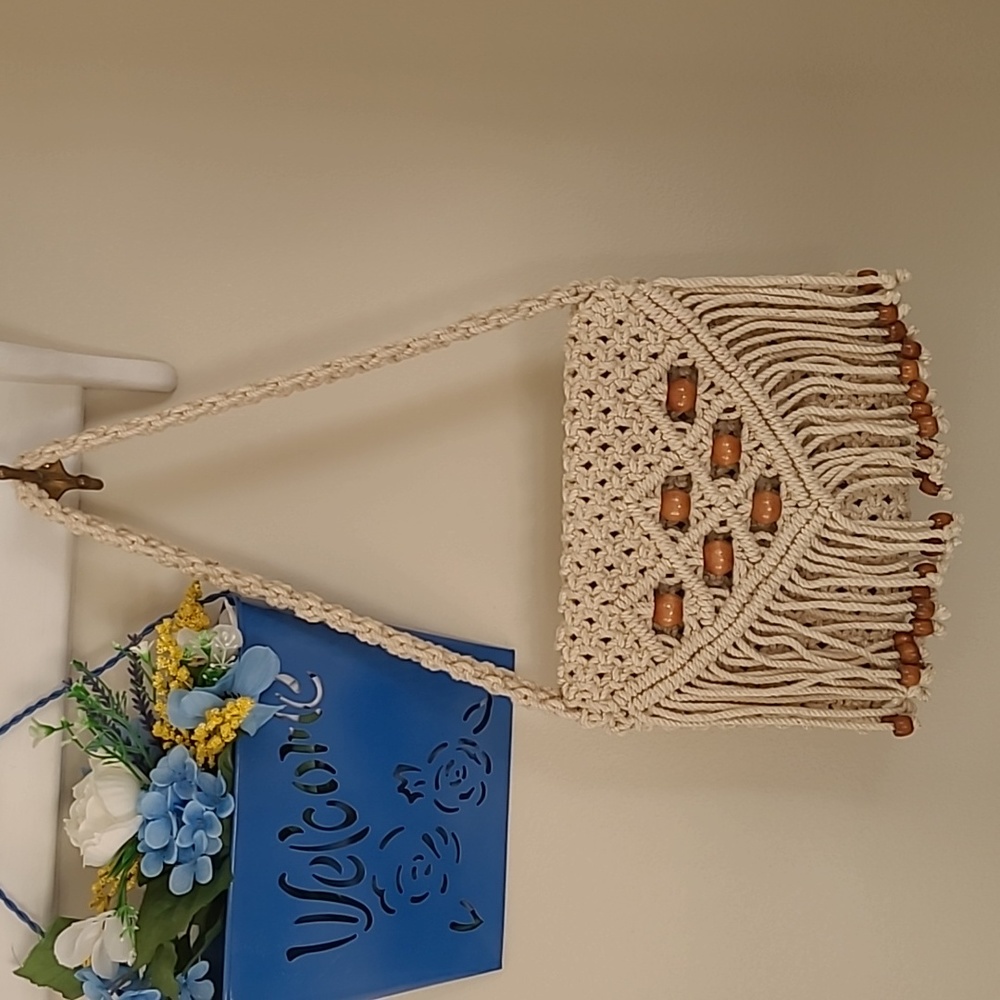 Handcrafted Boho Macrame Shoulder Bag - image 2